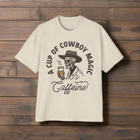 Cowboy Coffee Oversized Tee, Vintage Western T-Shirt, Casual Style Tee, Unique Graphic Shirt, Gift for Coffee Lovers